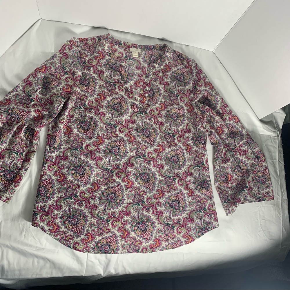 J. Crew Multicolor Paisley Blouse Women’s Small